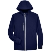 Custom Mens Prospect Two-Layer Fleece Bonded Soft Shell Hooded Jacket Classic Navy