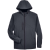 Custom Mens Prospect Two-Layer Fleece Bonded Soft Shell Hooded Jacket Fossil Grey