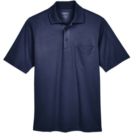Custom Mens Origin Performance Piqué Polo with Pocket Classic Navy