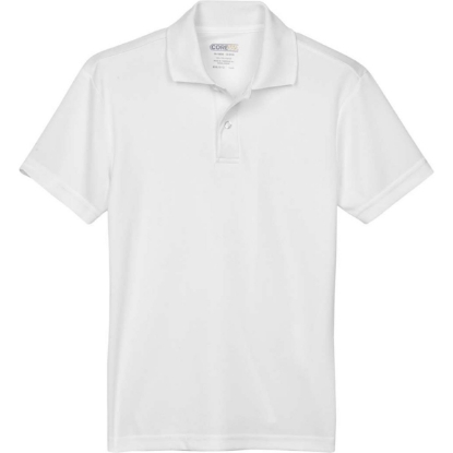 Custom Youth Origin Performance Piqué Polo White
