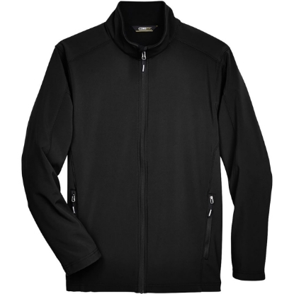 Custom Mens Cruise Two-Layer Fleece Bonded Soft Shell Jacket Black