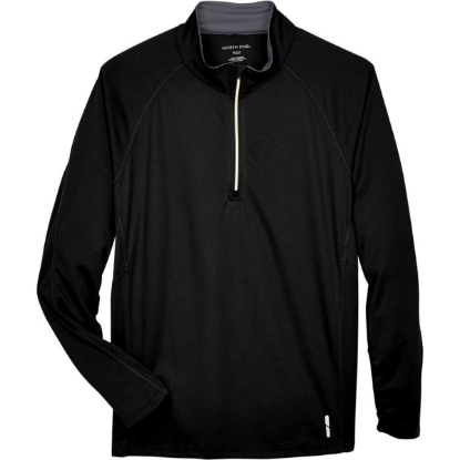 Custom Mens Radar Performance Quarter-Zip Pullover Black