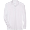 Custom Mens Pinnacle Performance Long Sleeve Piqué Polo White