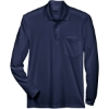 Custom Mens Pinnacle Performance Long Sleeve Piqué Polo with Pocket Classic Navy