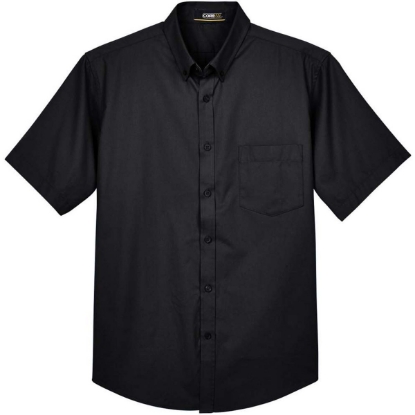 Custom Mens Optimum Short Sleeve Twill Dress Shirt Black