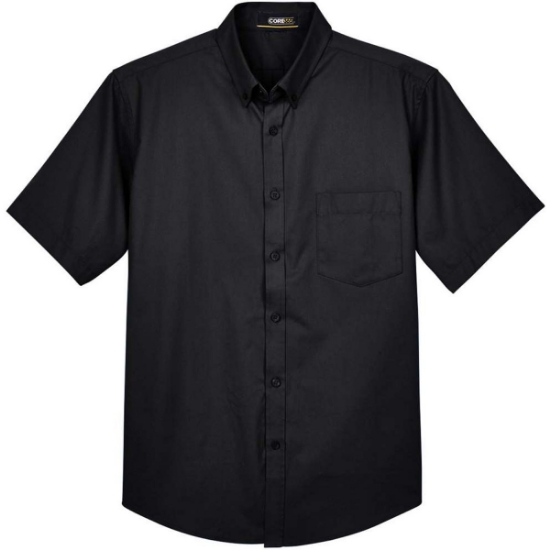 Custom Mens Optimum Short Sleeve Twill Dress Shirt Black