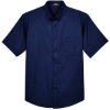 Custom Mens Optimum Short Sleeve Twill Dress Shirt Classic Navy