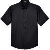 Custom Mens Tall Optimum Short Sleeve Twill Dress Shirt Black
