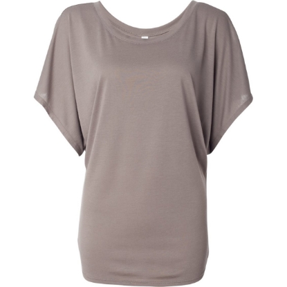 Custom Women’s Flowy Draped Dolman Tee Pebble Brown
