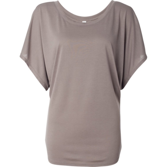 Custom Women’s Flowy Draped Dolman Tee Pebble Brown