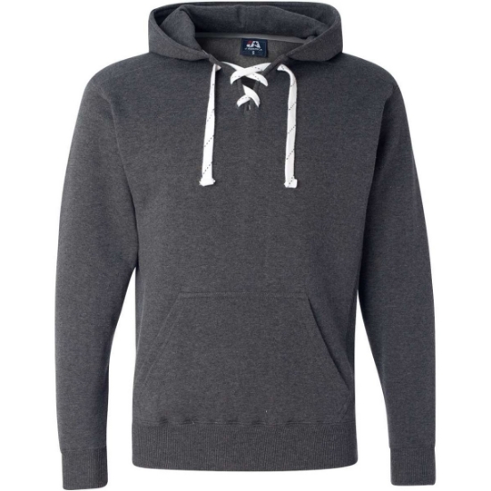 Custom Mens Sport Lace Hooded Sweatshirt Charcoal Heather