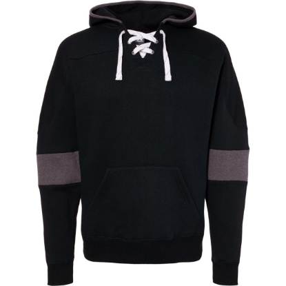 Custom Mens Sport Lace Colorblocked Fleece Hooded Sweatshirt Black