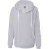 Custom Womens Sueded V-Neck Hooded Sweatshirt Oxford