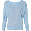 Custom Women’s Flowy Off Shoulder Long Sleeve Tee Blue Marble