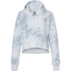 Custom Womens Crop Hooded Sweatshirt Grey Tie Dye
