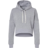 Custom Womens Crop Hooded Sweatshirt Grey Triblend