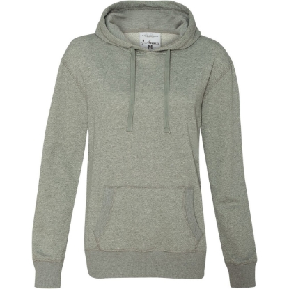 Custom Women’s Glitter French Terry Hooded Sweatshirt Oxford/ Silver