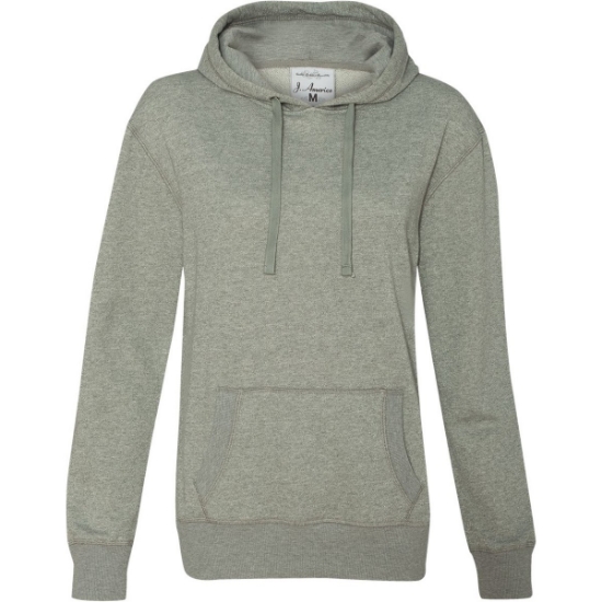 Custom Women’s Glitter French Terry Hooded Sweatshirt Oxford/ Silver