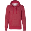 Custom Women’s Glitter French Terry Hooded Sweatshirt Red/ Silver