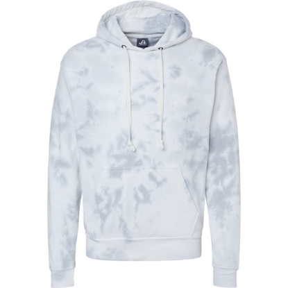 Custom Mens Tie-Dyed Fleece Hooded Sweatshirt Grey Tie Dye
