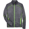 Custom Mens Flux Mélange Bonded Fleece Jacket Carbon/ Acid Green