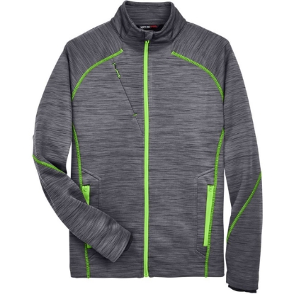 Custom Mens Flux Mélange Bonded Fleece Jacket Carbon/ Acid Green