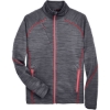 Custom Mens Flux Mélange Bonded Fleece Jacket Carbon/ Olympic Red