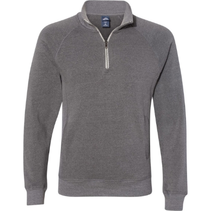 Custom Mens Triblend Quarter-Zip Sweatshirt Smoke Triblend