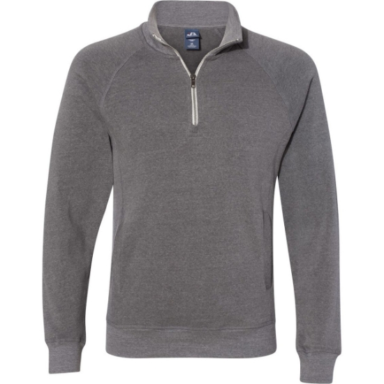 Custom Mens Triblend Quarter-Zip Sweatshirt Smoke Triblend