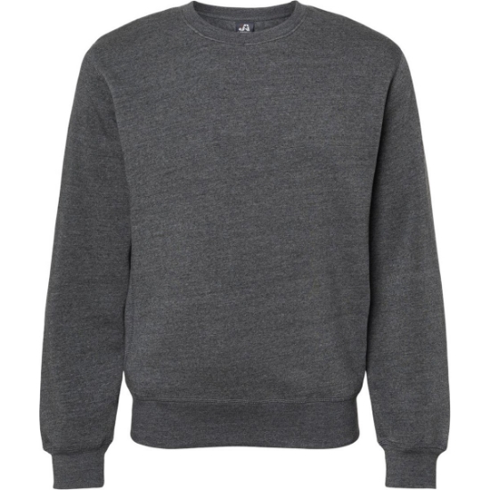 Custom Unisex Triblend Fleece Crewneck Sweatshirt Black Triblend