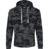 Custom Mens Triblend Fleece Hooded Sweatshirt Black Camo Triblend