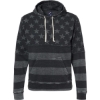 Custom Mens Triblend Fleece Hooded Sweatshirt Black Stars & Stripes Triblend