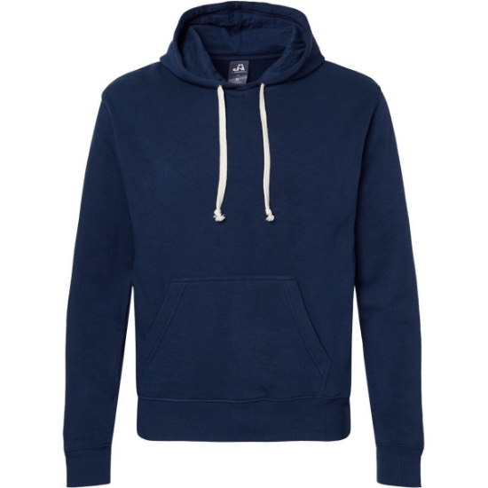 Custom Mens Triblend Fleece Hooded Sweatshirt True Navy Solid