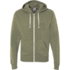 Custom Mens Triblend Full-Zip Hooded Sweatshirt Olive Triblend