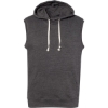 Custom Mens Triblend Sleeveless Hooded Sweatshirt Black Triblend