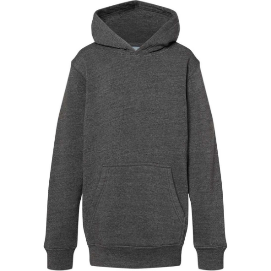 Custom Youth Triblend Fleece Hooded Sweatshirt Black Triblend