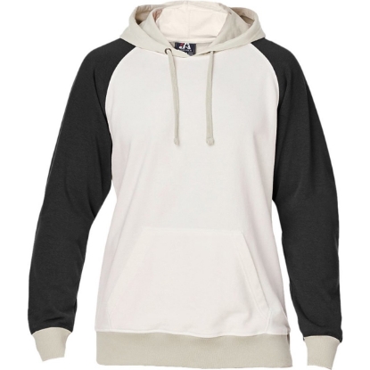 Custom Unisex Vintage Tricolor Hooded Sweatshirt Antique White/ Black