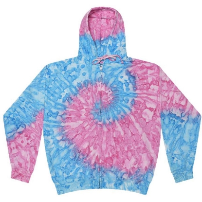 Custom Unisex Tie-Dyed Full-Zip Hooded Sweatshirt Athens