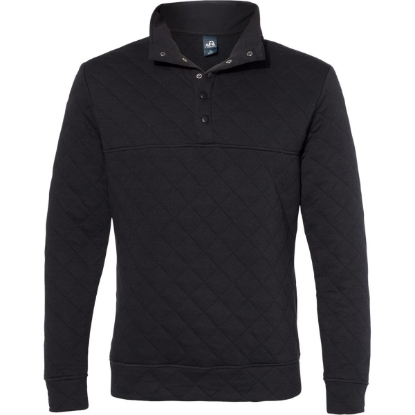 Custom Mens Quilted Half-Snap Pullover Black