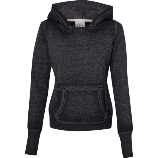 Custom Womens Zen Fleece Hooded Sweatshirt Twisted Black