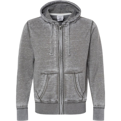 Custom Mens Vintage Zen Fleece Full-Zip Hooded Sweatshirt Cement