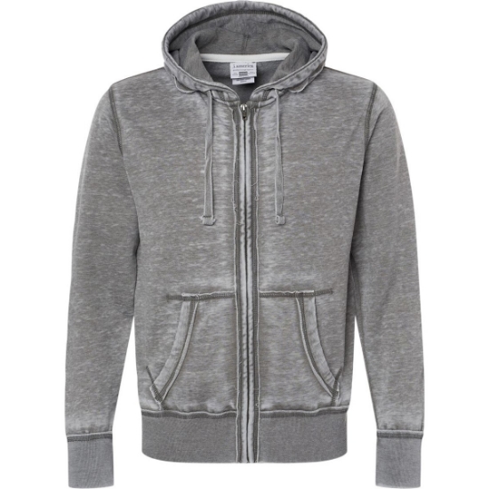 Custom Mens Vintage Zen Fleece Full-Zip Hooded Sweatshirt Cement