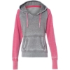 Custom Womens Zen Fleece Raglan Hooded Sweatshirt Cement/ Wildberry