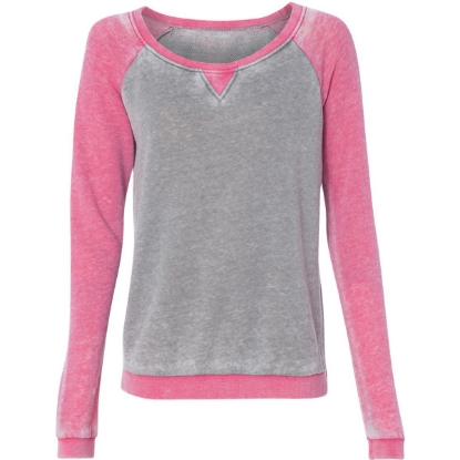 Custom Women’s Zen Fleece Raglan Sweatshirt Cement/ Wildberry