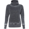 Custom Women’s Zen Fleece Cowl Neck Sweatshirt Dark Smoke