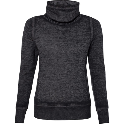 Custom Women’s Zen Fleece Cowl Neck Sweatshirt Twisted Black