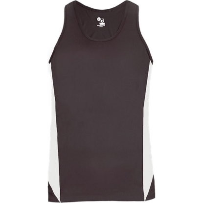 Custom Womens Stride Singlet Graphite/ White