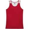 Custom Womens Ventback Singlet Red/ White