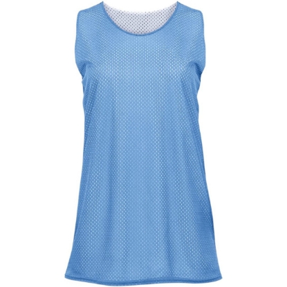 Custom Womens Pro Mesh Reversible Tank Top Columbia Blue/ White