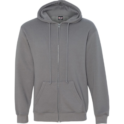Custom Unisex USA-Made Full-Zip Hooded Sweatshirt Charcoal